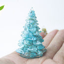 Colourful Cat eye Resin Crystal Christmas Tree Ornament - 55 x 87mm Decorative Mixed Gemstone Style Tabletop Tree for Festive Home Decor Gift Giving-4
