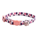 Style 6 Adjustable Anti-suffocation Cat Collar with Bell (15 to 30cm) -  Lightweight Printed Kitten Breakaway Neck Collar, Quick Release Safety Buckle, Colourful Pet Accessories, Style 1-1