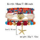 Colorful Bohemian Layered Beach Bracelet Set (Boxed) - 8 PCS Women's Stackable Clay Beaded Bracelets with Cowrie Shells & Starfish Charm, Eco-Friendly Coastal Summer Holiday Jewellery-3