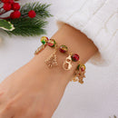 #2 Christmas Charm Colourful Beaded Bracelet for Women (Boxed) - Zinc Alloy Holiday Jewellery Gift with Christmas Tree, Santa Claus, Snowflake and Snowman Pendants-2