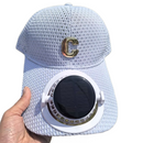 Grey Solar Powered Fan Hat - Breathable Mesh Cap with USB Rechargeable Cooling Fan, LED Display, Adjustable Brim for Outdoor Fishing Camping Hiking Summer Heat Relief-1
