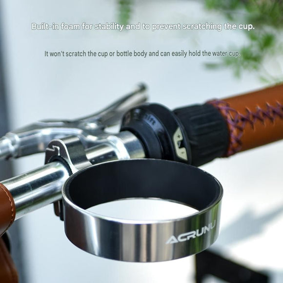 Silver Aluminium Alloy Bicycle Cup Holder - Adjustable Handlebar Mount for Coffee Bottles, Universal Drink Rack for E-Bikes Motorcycles Road Bikes