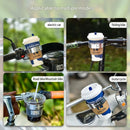 Silver Aluminium Alloy Bicycle Cup Holder - Adjustable Handlebar Mount for Coffee Bottles, Universal Drink Rack for E-Bikes Motorcycles Road Bikes-7