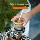 Black Aluminium Alloy Bicycle Cup Holder - Adjustable Handlebar Mount for Coffee Bottles, Universal Drink Rack for E-Bikes Motorcycles Road Bikes-2