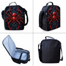 Style 12 3 Piece Spider Print School Bag Set - Large Capacity Polyester Backpack, Insulated Lunch Bag and Pencil Case - Lightweight Student Bookbag with Side Pocket for Boys Teens Kids-4