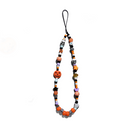 2-Pack Halloween Beaded Phone Charm - Cute Acrylic Pumpkin Skull Lanyard - Decorative Mobile Phone Accessory with Strap Loop - Spooky Festival Gift Suitable for couples-1
