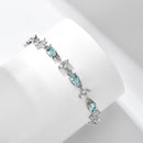 Blue Zircon Tennis Bracelet -Adjustable Extender, Elegant Crystal Jewelry Gift for Women-3