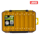 Yellow Large Size 19.8cm Fishing Lure Storage Box - Double Sided PP Tackle Organizer with Drainage System - Durable Hard Case for Minnows, Crankbaits, Hooks-1