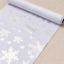 Golden Festive Snowflake-Print Christmas Table Runner - 28x200cm Polyester Table Decoration, Ideal for Christmas Parties and Home Decor-6