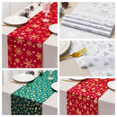 Golden Festive Christmas tree-Print Christmas Table Runner - 28x200cm Polyester Table Decoration, Ideal for Christmas Parties and Home Decor-2