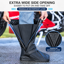 White High Top Waterproof Rain Shoe Covers - Size 2XL EU 46-47, Thick Sole Reusable Overshoes with Side Zip, Adjustable Strap and Anti-Slip Sole for Cycling and Walking-4