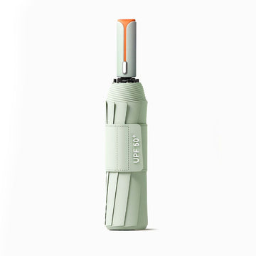 Automatic Folding Umbrella (Mint Green)- 105 cm Large Canopy, UPF 50+ Sun and Rain Umbrella with 10-Rib Frame, Auto Open Close Handle for Travel and Daily Commute