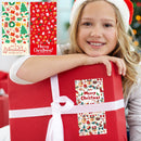 (Style 3) 50 Sheet Christmas Gift Sealing Sticker Set with 100 Stickers - 100 x 50 mm Rectangular Holiday Labels for Gift Boxes, Wrapping, Packaging and Envelopes-6