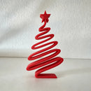 2 Piece 3D Printed Christmas Tree Decorations - Red and Green 12 cm Minimalist Spiral Tabletop Ornaments with Star Top for Home, Mantel, Desk and Holiday Decor-3