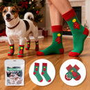 Matching Christmas Socks Set for Adult and Dog- Christmas Tree Design with One Pair Adult Socks and One Set XL Size Anti Slip Pet Socks for Festive Photos and Holiday Wear-3