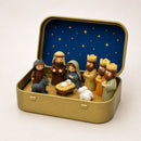 Mini Christmas Nativity Scene Ornament - Small Tabletop Holiday Decoration in Decorative Tin Case, Creative Festive Display for Desk, Shelf and Gift Giving-1