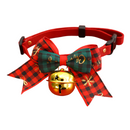 2 PCS Red Pet Christmas Bow Collar with Bell- 34-56 cm Adjustable Festive Bowtie Neck Collar for Cats and Dogs, Cute Holiday Party Decoration Accessory-1