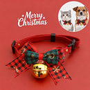 2 PCS Red Pet Christmas Bow Collar with Bell- 45-78 cm Adjustable Festive Bowtie Neck Collar for Cats and Dogs, Cute Holiday Party Decoration Accessory-2