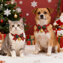 2 PCS Red Pet Christmas Bow Collar with Bell- 45-78 cm Adjustable Festive Bowtie Neck Collar for Cats and Dogs, Cute Holiday Party Decoration Accessory-3
