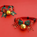 2 PCS Green Pet Christmas Bow Collar with Bell- 21-30 cm Adjustable Festive Bowtie Neck Collar for Cats and Dogs, Cute Holiday Party Decoration Accessory-3