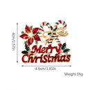 Christmas Merry Christmas Brooch - Festive Candy Cane, Poinsettia and Holly Pin with Rhinestone Details, Gold Tone Holiday Accessory for Clothing, Scarves and Bags-6