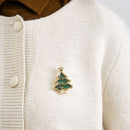 Christmas Tree Brooch Pin - 4.7cm Green Glitter Tree with Multicolour Crystal Details and Gold Tone Star, Festive Christmas Accessory for Sweaters, Coats and Scarves-2