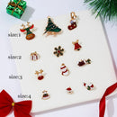 3 Piece Red Green Enamel Christmas Brooch Pins Set - Gold Alloy Festive Lapel Badges with Christmas Stocking, Reindeer and Snowman Design, Holiday Jewellery for Suits, Jackets, Bags and Gifts-3