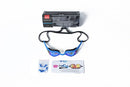 Adult blue mirrored lens swimming goggles-3