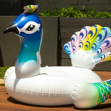 Lazy Dayz Inflatable Peacock Ride-on Float 135cm - 0