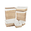 6 Piece Wicker Storage Baskets With Liner Set-5