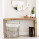 4 Piece Wicker  Storage Baskets With Liner Set-2