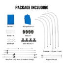 3 Bow Bimini Top Boat Cover, 900D Polyester Canopy with 1" Aluminum Alloy Frame, Waterproof and Sun Shade, Includes Storage Boot, 2 Support Poles, 4 Straps, 6'L x 46"H x 61"-66"W, Pacific Blue-7