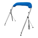 3 Bow Bimini Top Boat Cover, 900D Polyester Canopy with 1" Aluminum Alloy Frame, Waterproof and Sun Shade, Includes Storage Boot, 2 Support Poles, 4 Straps, 6'L x 46"H x 61"-66"W, Pacific Blue-11