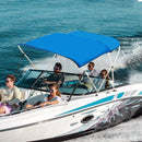 VEVOR 3 Bow Bimini Top Boat Cover, 900D Polyester Canopy with 1" Aluminum Alloy Frame, Waterproof and Sun Shade, Includes Storage Boot, 2 Support Poles, 4 Straps, 6'L x 46"H x 61"-66"W, Pacific Blue-8