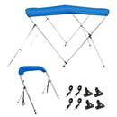 VEVOR 3 Bow Bimini Top Boat Cover, 900D Polyester Canopy with 1" Aluminum Alloy Frame, Waterproof and Sun Shade, Includes Storage Boot, 2 Support Poles, 4 Straps, 6'L x 46"H x 61"-66"W, Pacific Blue-9