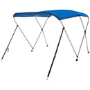 VEVOR 3 Bow Bimini Top Boat Cover, 900D Polyester Canopy with 1" Aluminum Alloy Frame, Waterproof and Sun Shade, Includes Storage Boot, 2 Support Poles, 4 Straps, 6'L x 46"H x 61"-66"W, Pacific Blue-10