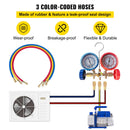 4CFM 1/4HP Rotary Vane Vacuum Pump + R134AManifold Gauge Tester Charging +Hose-5