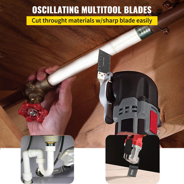 100PCS Oscillating Saw Blades, Quick Release Multitool Blades Kit, HCS Tool Blades for Wood Plastic, Compatible with Dewalt Dremel Fein Worx Bosch Makita Milwaukee - 0