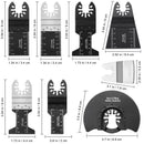 30PCS Multi Tool Blades Kits, Universal Quick Release Oscillating Saw Blades, 8 Types Wood Metal Plastic Oscillating Tool Blades, Fit Dewalt Bosch Milwaukee Hitachi Chicago Craftsman-8
