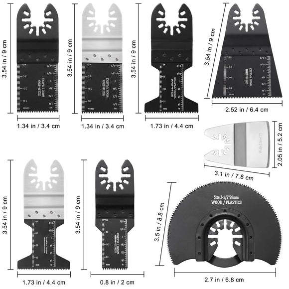 30PCS Multi Tool Blades Kits, Universal Quick Release Oscillating Saw Blades, 8 Types Wood Metal Plastic Oscillating Tool Blades, Fit Dewalt Bosch Milwaukee Hitachi Chicago Craftsman