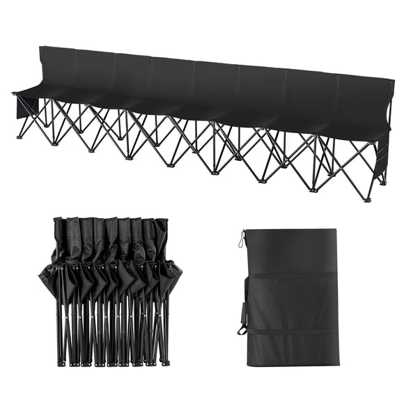 8 Seat Portable Folding Sport Bench Outdoor Camping Chair with Carry Bag