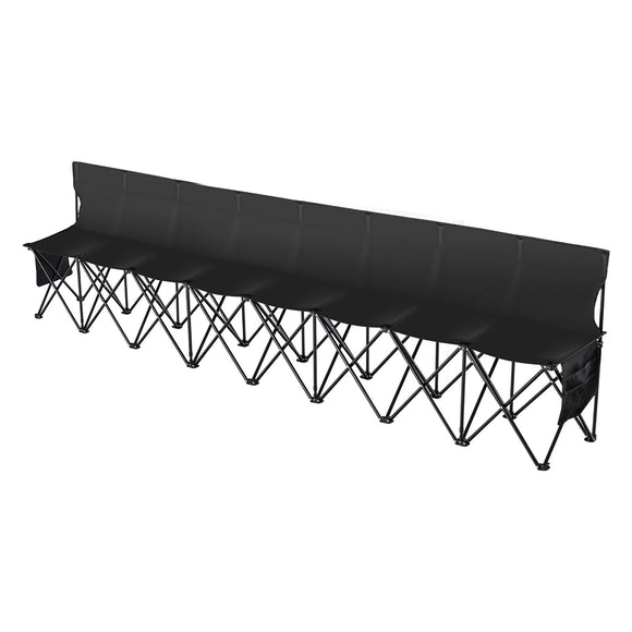 8 Seat Portable Folding Sport Bench Outdoor Camping Chair with Carry Bag