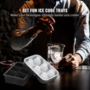 Ice Cube Trays (Set of 2), 2-in-1 Combo with Silicone Sphere Ice Ball Maker & Large Square Ice Cube Maker with Lid, Reusable Easy Release BPA Free Ice Tray Set for Whiskey Cocktails Bourbon-2