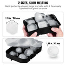 Ice Cube Trays (Set of 2), 2-in-1 Combo with Silicone Sphere Ice Ball Maker & Large Square Ice Cube Maker with Lid, Reusable Easy Release BPA Free Ice Tray Set for Whiskey Cocktails Bourbon-3