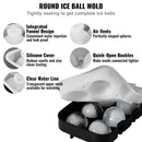 Ice Cube Trays (Set of 2), 2-in-1 Combo with Silicone Sphere Ice Ball Maker & Large Square Ice Cube Maker with Lid, Reusable Easy Release BPA Free Ice Tray Set for Whiskey Cocktails Bourbon-4
