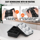 Ice Cube Trays (Set of 2), 2-in-1 Combo with Silicone Sphere Ice Ball Maker & Large Square Ice Cube Maker with Lid, Reusable Easy Release BPA Free Ice Tray Set for Whiskey Cocktails Bourbon-5