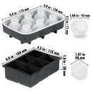 Ice Cube Trays (Set of 2), 2-in-1 Combo with Silicone Sphere Ice Ball Maker & Large Square Ice Cube Maker with Lid, Reusable Easy Release BPA Free Ice Tray Set for Whiskey Cocktails Bourbon-8