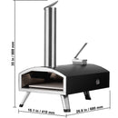 Outdoor Pizza Oven, 12" Wood Fired Pizza Ovens, Pellet Pizza Stove with Thermometer, Portable Pizza Maker for Outside Backyard Patio Camping, Pizza Stone, Carry Bag, Shovel, Black-8