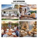 Outdoor Pizza Oven, 12" Wood Fired Pizza Ovens, Pellet Pizza Stove with Built-in Thermometer, with Thickened Cordierite, Rotating Pizza Stone, Carry Bag, Shovel, Portable Pizza Maker for Outside Backyard Patio Camping Black-6