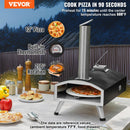 VEVOR Outdoor Pizza Oven, 12" Wood Fired Pizza Ovens, Pellet Pizza Stove with Built-in Thermometer, with Thickened Cordierite, Rotating Pizza Stone, Carry Bag, Shovel,  Portable Pizza Maker for Outside Backyard Patio Camping Black-2